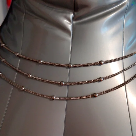 NWOT Silver 3 strand necklace from Italy. - Picture 2 of 12